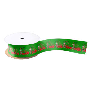 Lazo De Raso Papá Noel Tiki Mele Kalikimaka