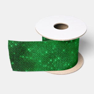 Lazo De Raso Papel de aluminio verde brillante