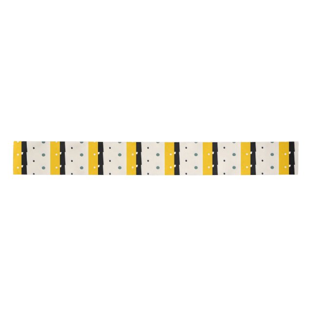 Lazo De Raso Papel de envolver negro amarillo (Anverso)