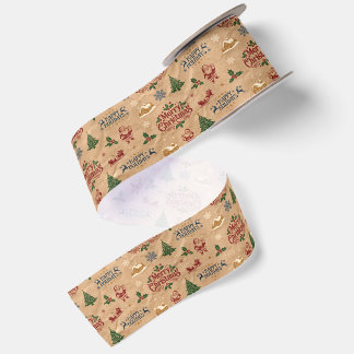 Lazo De Raso Papel de envolver para Navidad de Kraft de mediado