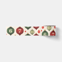 Papel de envolver plano con adorno navideño Retro