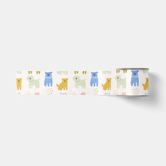Lazo De Raso Papel de regalo de perros de crayones coloridos li