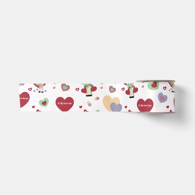 Lazo De Raso Papel de regalo de San Valentín (Anverso)