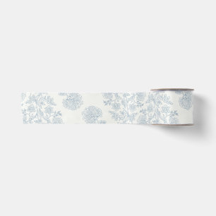 Lazo De Raso Papel de regalo floral botánico azul vintage