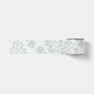 Lazo De Raso Papel de regalo floral botánico azul vintage