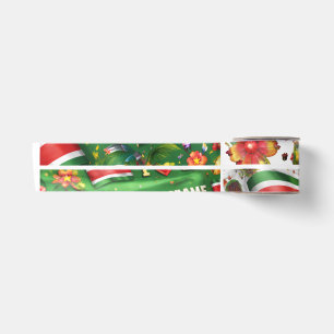 Lazo De Raso Papel de Regalo Tropical de Surinam con Bandera   
