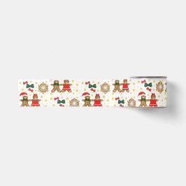 Lazo De Raso Papel de seda de Navidad con patrón de galleta de 