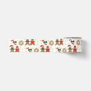 Lazo De Raso Papel de seda de Navidad con patrón de galleta de
