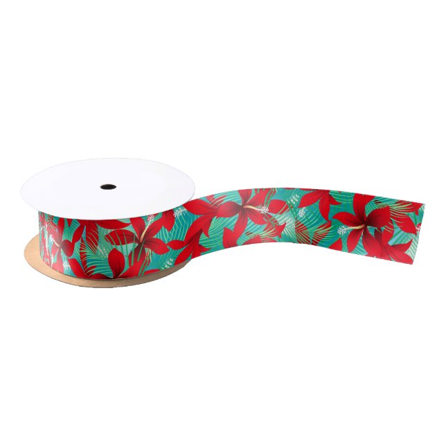 Lazo De Raso Papel de tejido fisicofista rojo tropical (Carrete)