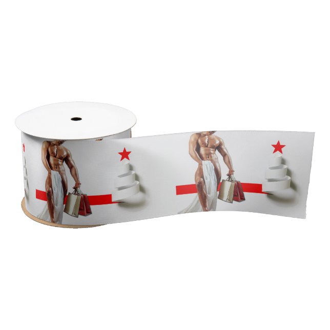 Lazo De Raso Papel espiral blanco de compras navideñas de Slipp (Carrete)