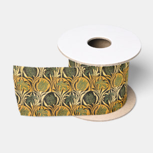 Lazo De Raso Papel pintado vintage de tulipán y lirio dorado de