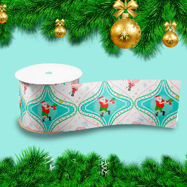 Lazo De Raso Papel tisú con el patrón de Santa Navidad Pickleba