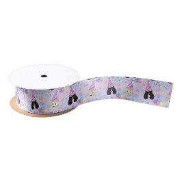 Lazo De Raso Parti Poodle Satin Ribbon in Purple