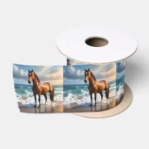 Lazo De Raso "Paso Majestuoso: Orgulloso Caballo Marrón en la P