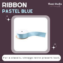 Lazo De Raso Pastel Azul Verano Simple Llanura Moderna Elegante