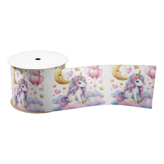 Lazo De Raso Pastel Unicorn (Carrete)