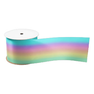 Lazo De Raso Pasteles de primavera arcoiris en franjas degradad