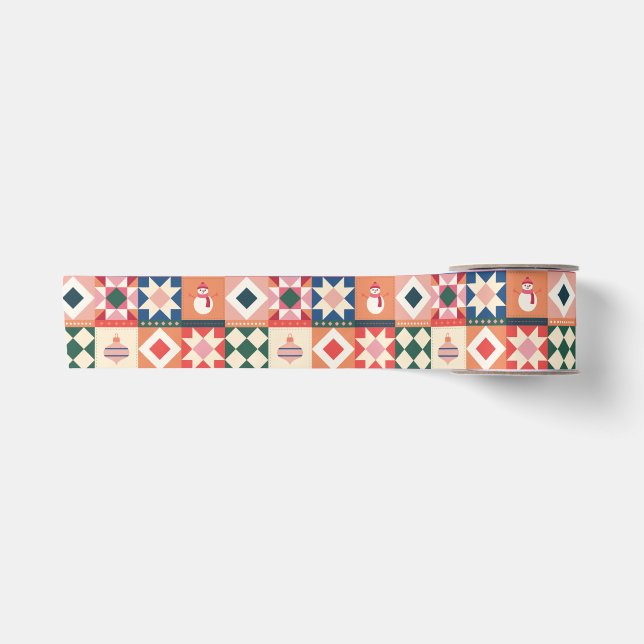 Lazo De Raso Patchwork Navidad Multicolor (Anverso)
