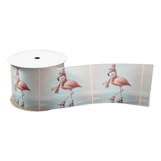 Lazo De Raso Patinaje De Hielo Rosado Flamingo (Carrete)