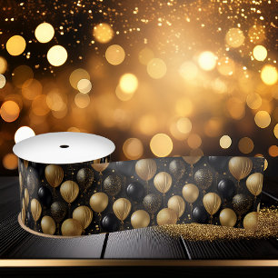 Lazo De Raso Patrón A021 elegante de globos Purpurinas de oro n