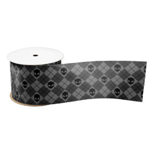 Lazo De Raso Patrón Argyle de Alien Negro y Gris