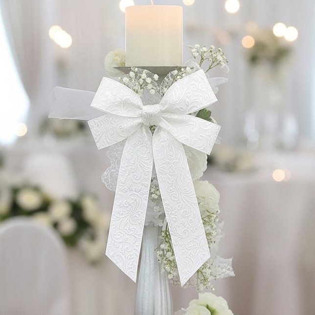 Lazo De Raso Patrón blanco elegante (Subido por el creador)