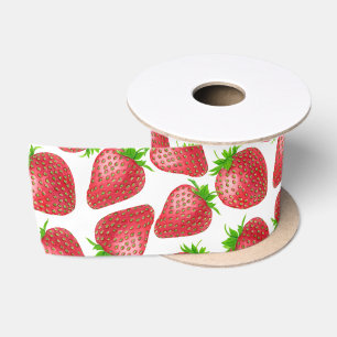 Lazo De Raso Patrón de acuarela de fresas