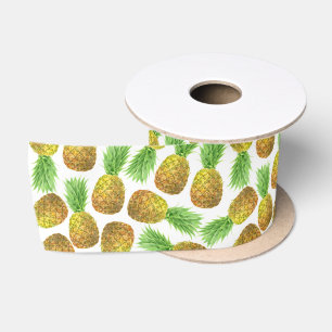 Lazo De Raso Patrón de acuarela de piña
