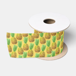 Lazo De Raso Patrón de acuarela de piña