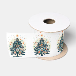 Lazo De Raso Patrón de árbol de Navidad de estilo nórdico color