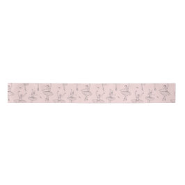 Lazo De Raso Patrón de Bailarina Rosa y Plata