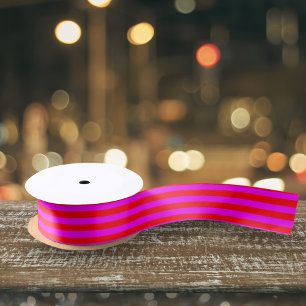 Lazo De Raso Patrón de banda rosa rojo brillante