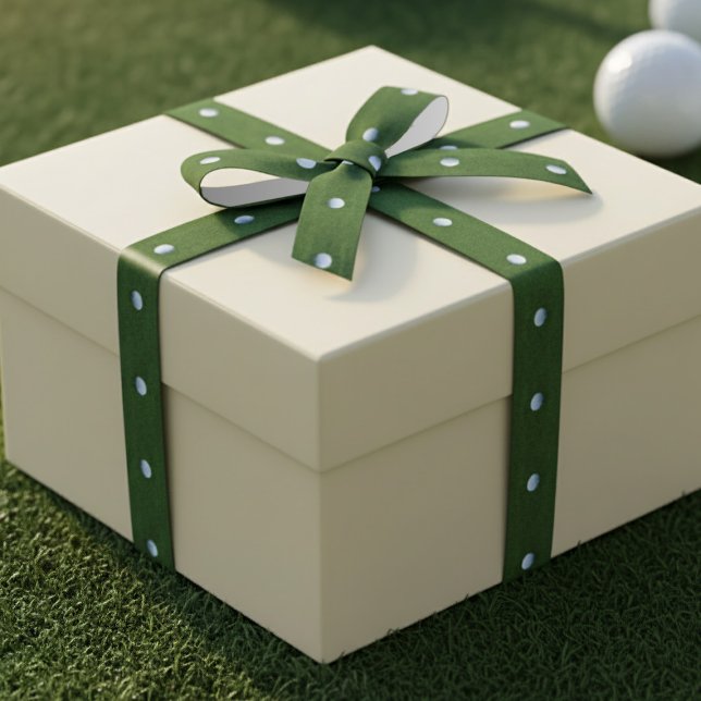 Lazo De Raso Patrón de bolas de golf Poniendo cinta verde para  (Surprise the golfer in your life with this unique golf ball pattern ribbon)