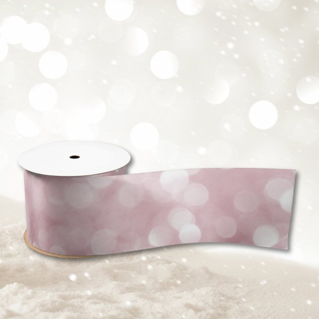 Lazo De Raso Patrón de boquilla de cinta satinada rosada (Elegant Pink Bokeh Ribbon for Christmas Gift)