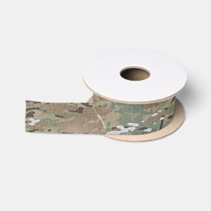 Lazo De Raso Patrón de camuflaje de caza marrón