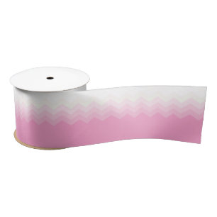 Lazo De Raso Patrón de Chevron con Ombre Rosa