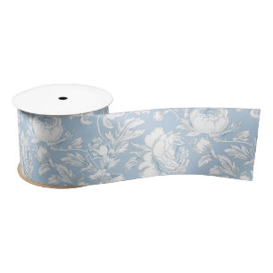 Lazo De Raso Patrón de chinoisería azul y blanco