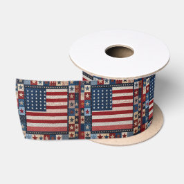 Lazo De Raso Patrón de colcha de la bandera americana