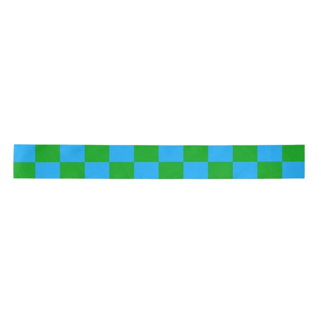 Lazo De Raso Patrón de comprobación verde azul (Anverso)