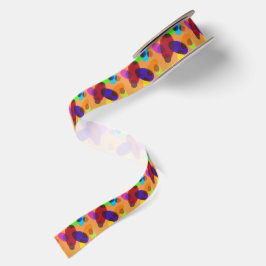 Lazo De Raso Patrón de Confeti Multicolor de Lunares