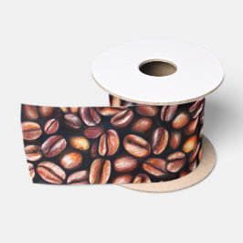 Lazo De Raso Patrón de dibujo de lápiz de judías de café Marrón