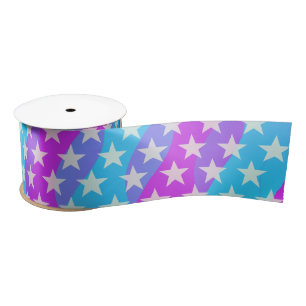 Lazo De Raso Patrón de estrellas divertidas transparente + tu f