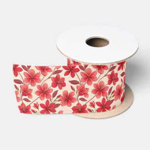 Lazo De Raso Patrón de Flor de Rubí Elegante