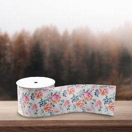 Lazo De Raso Patrón de flores acuáticas Elegante Floral