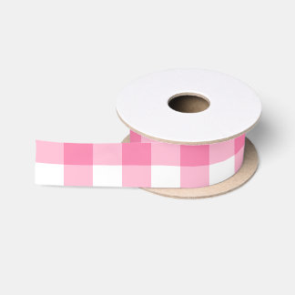 Lazo De Raso Patrón de Gingham rosa