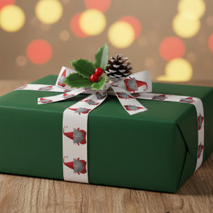 Lazo De Raso Patrón de gnomo de Navidad adorable con cinta de r