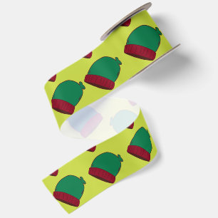 Lazo De Raso Patrón de gorros de invierno rojos y verdes acoged