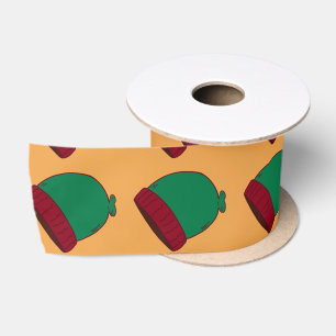 Lazo De Raso Patrón de gorros de invierno rojos y verdes acoged