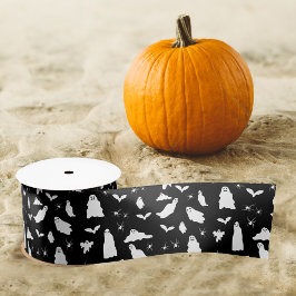 Lazo De Raso Patrón de Halloween de Fantasma Cuta, Bats & Spide