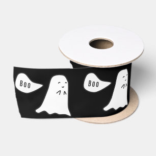 Lazo De Raso Patrón de Halloween de fantasma lindo dice Boo